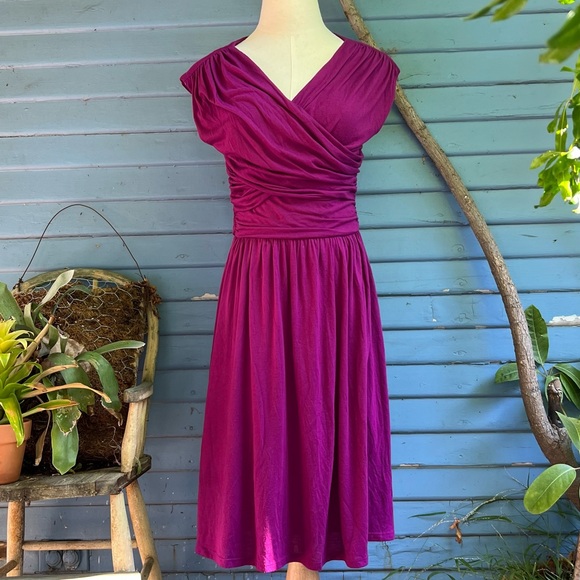 Velvet by Graham & Spencer Deep Purple Midi Dress - Picture 2 of 7